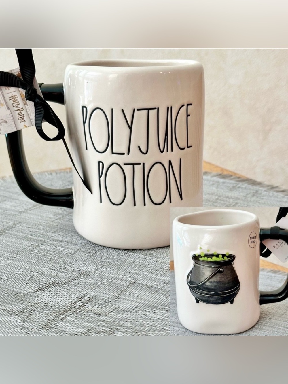 Rae Dunn + Harry Potter POLYJUICE POTION Double Sided Ceramic Mug Brand NEW!!